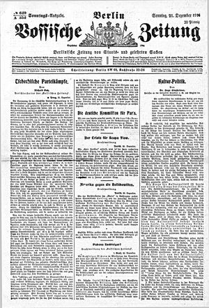 Vossische Zeitung vom 21.12.1919