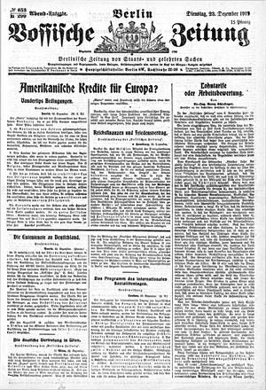 Vossische Zeitung vom 23.12.1919