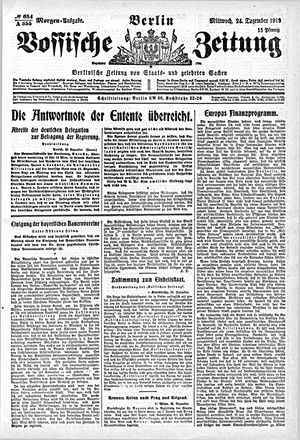 Vossische Zeitung vom 24.12.1919