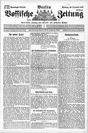Vossische Zeitung vom 28.12.1919