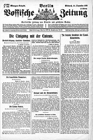 Vossische Zeitung vom 31.12.1919