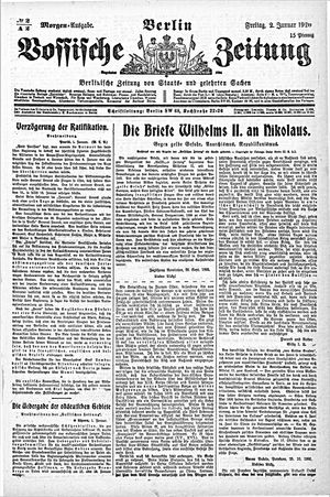 Vossische Zeitung vom 02.01.1920