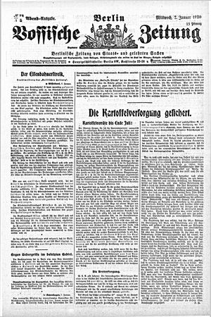 Vossische Zeitung on Jan 7, 1920