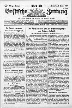 Vossische Zeitung vom 08.01.1920