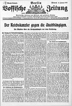 Vossische Zeitung vom 14.01.1920