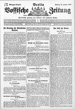 Vossische Zeitung vom 16.01.1920
