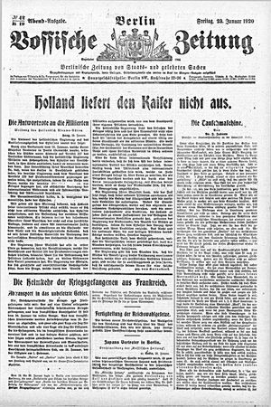 Vossische Zeitung vom 23.01.1920