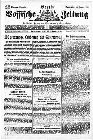 Vossische Zeitung on Jan 29, 1920