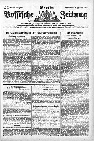 Vossische Zeitung vom 31.01.1920