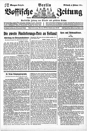 Vossische Zeitung vom 04.02.1920