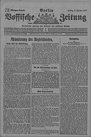Vossische Zeitung vom 06.02.1920