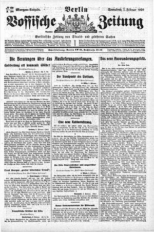 Vossische Zeitung on Feb 7, 1920