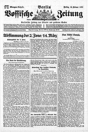 Vossische Zeitung on Feb 13, 1920