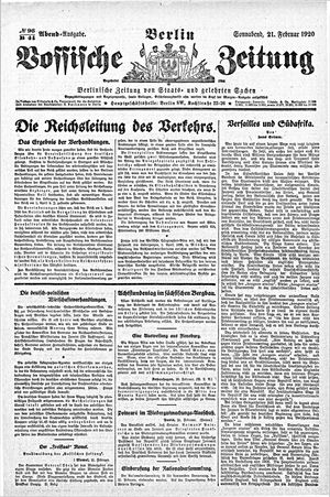 Vossische Zeitung vom 21.02.1920