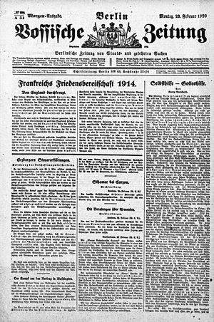 Vossische Zeitung vom 23.02.1920