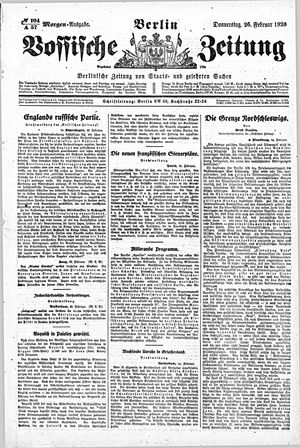 Vossische Zeitung on Feb 26, 1920