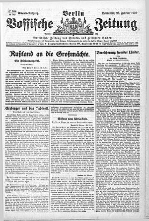 Vossische Zeitung vom 28.02.1920