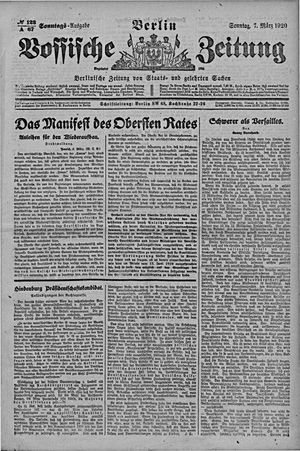 Vossische Zeitung vom 07.03.1920
