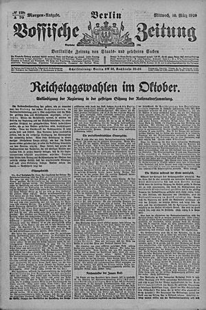 Vossische Zeitung vom 10.03.1920