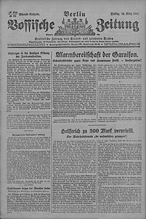 Vossische Zeitung on Mar 12, 1920