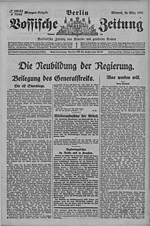 Vossische Zeitung on Mar 24, 1920