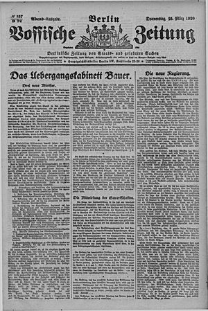 Vossische Zeitung vom 25.03.1920