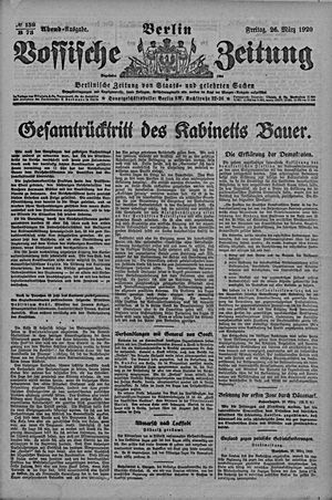 Vossische Zeitung on Mar 26, 1920