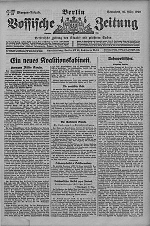 Vossische Zeitung on Mar 27, 1920
