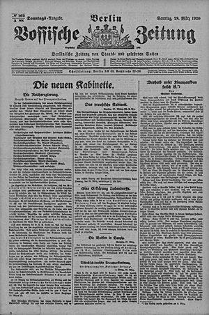 Vossische Zeitung on Mar 28, 1920