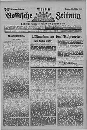Vossische Zeitung on Mar 29, 1920
