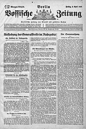 Vossische Zeitung on Apr 2, 1920