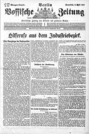 Vossische Zeitung on Apr 3, 1920