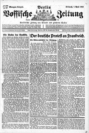 Vossische Zeitung on Apr 7, 1920