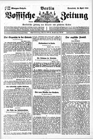 Vossische Zeitung vom 10.04.1920