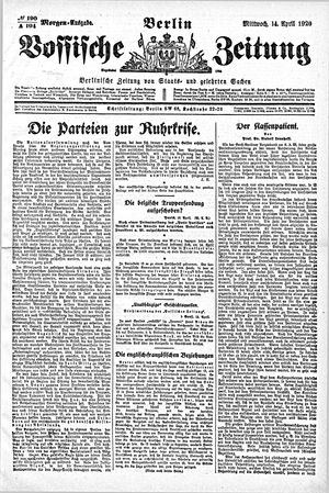 Vossische Zeitung on Apr 14, 1920
