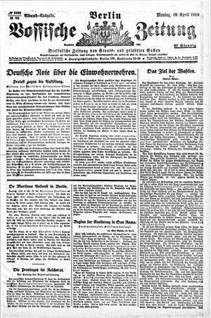 Vossische Zeitung vom 19.04.1920