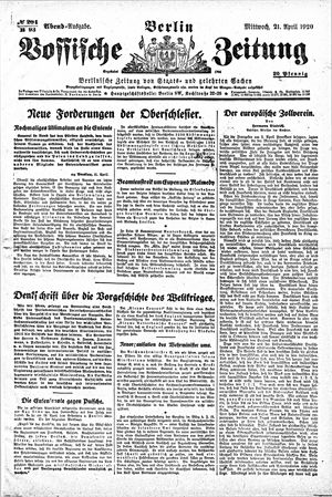 Vossische Zeitung on Apr 21, 1920