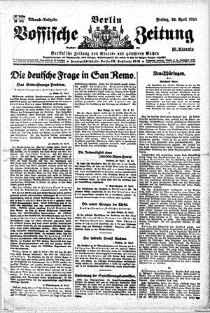 Vossische Zeitung on Apr 23, 1920