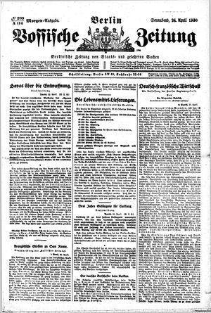 Vossische Zeitung on Apr 24, 1920