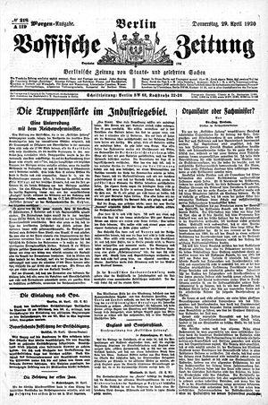 Vossische Zeitung vom 29.04.1920