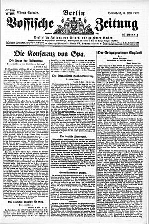 Vossische Zeitung vom 08.05.1920
