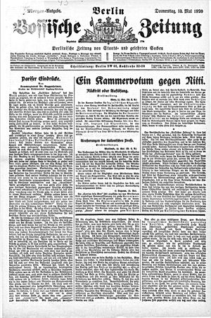 Vossische Zeitung vom 13.05.1920