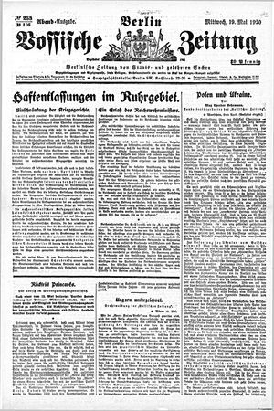 Vossische Zeitung on May 19, 1920