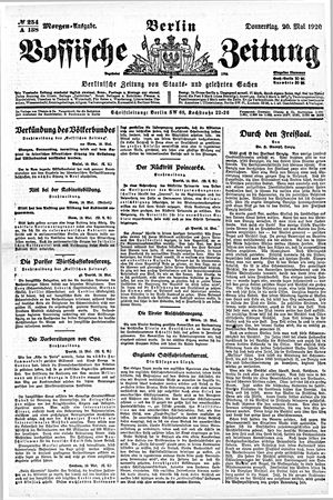 Vossische Zeitung on May 20, 1920