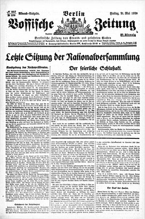 Vossische Zeitung on May 21, 1920