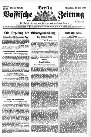 Vossische Zeitung vom 22.05.1920
