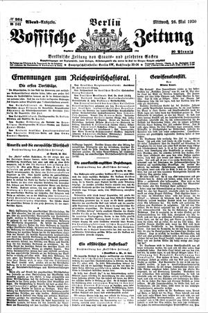 Vossische Zeitung vom 26.05.1920