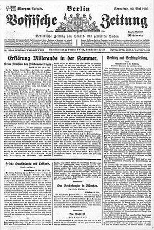 Vossische Zeitung on May 29, 1920