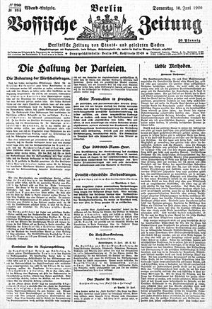 Vossische Zeitung vom 10.06.1920