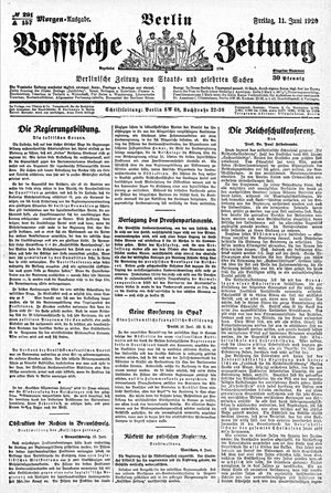 Vossische Zeitung on Jun 11, 1920
